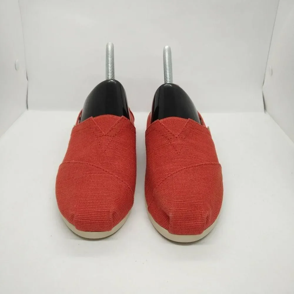 Toms Earthwise‎ Alpargatas Womens Size 6 Red Shoes Loafers Casual Vegan Slip On